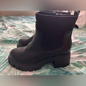 Black torrid leather combat boots